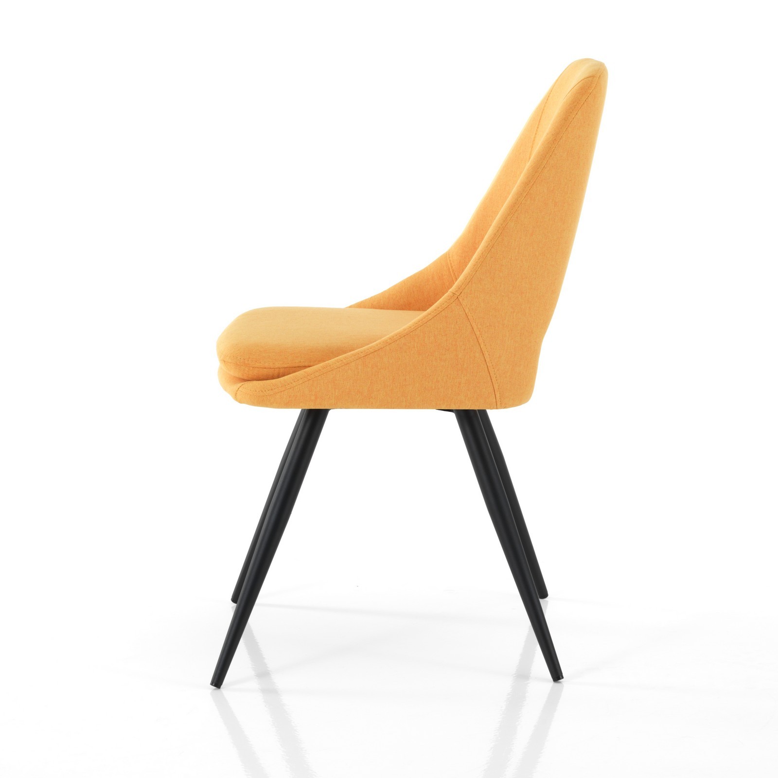 Set 2 Sedie ADA GIALLO metallo Nero opaco tessuto Giallo Cuscino sfoderabile H84 L48 P55