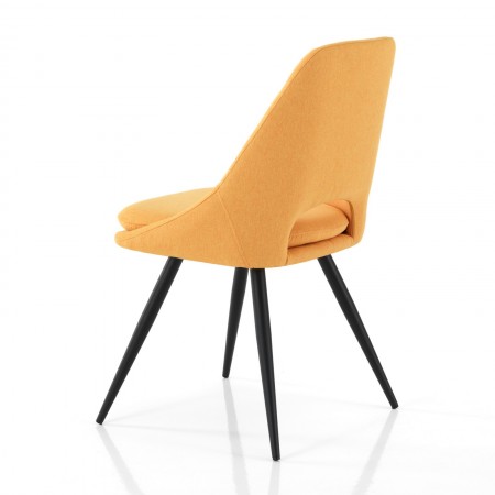 Set 2 Sedie ADA GIALLO metallo Nero opaco tessuto Giallo Cuscino sfoderabile H84 L48 P55