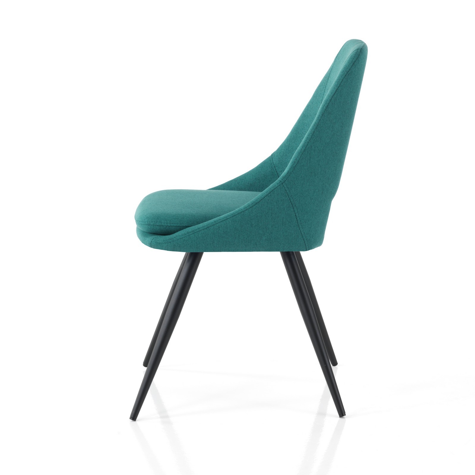 Set 2 Sedie ADA BLU CHIARO metallo Nero opaco tessuto  Blu Laguna Cuscino sfoderabile H84 L48 P55