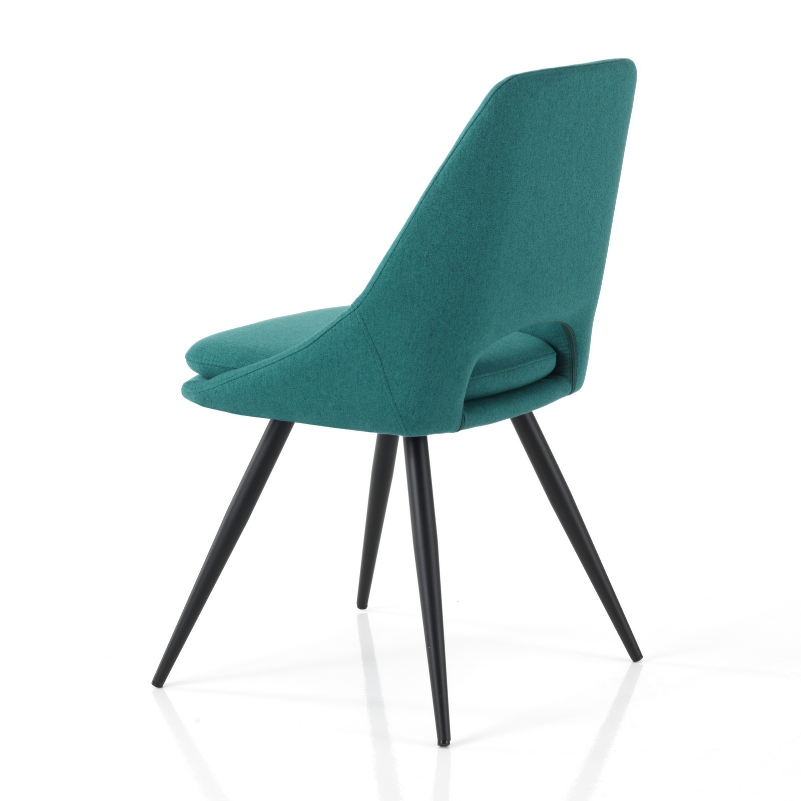 Set 2 Sedie ADA BLU CHIARO metallo Nero opaco tessuto  Blu Laguna Cuscino sfoderabile H84 L48 P55