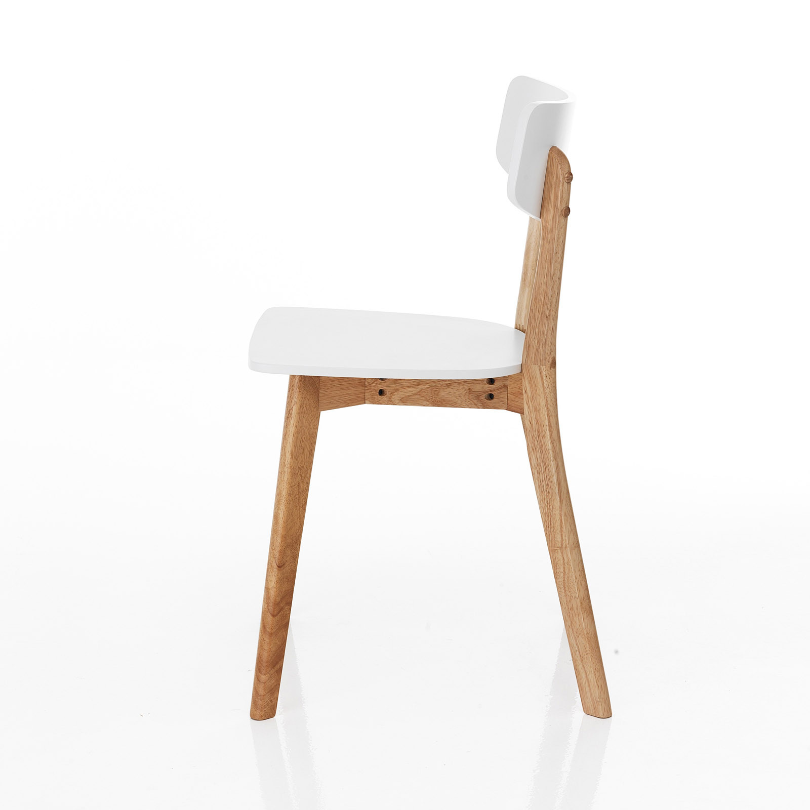 Set 2 sedie Margaret White / Wood Bianca e finitura Rovere struttura in legno massello 40x43xh79 cm