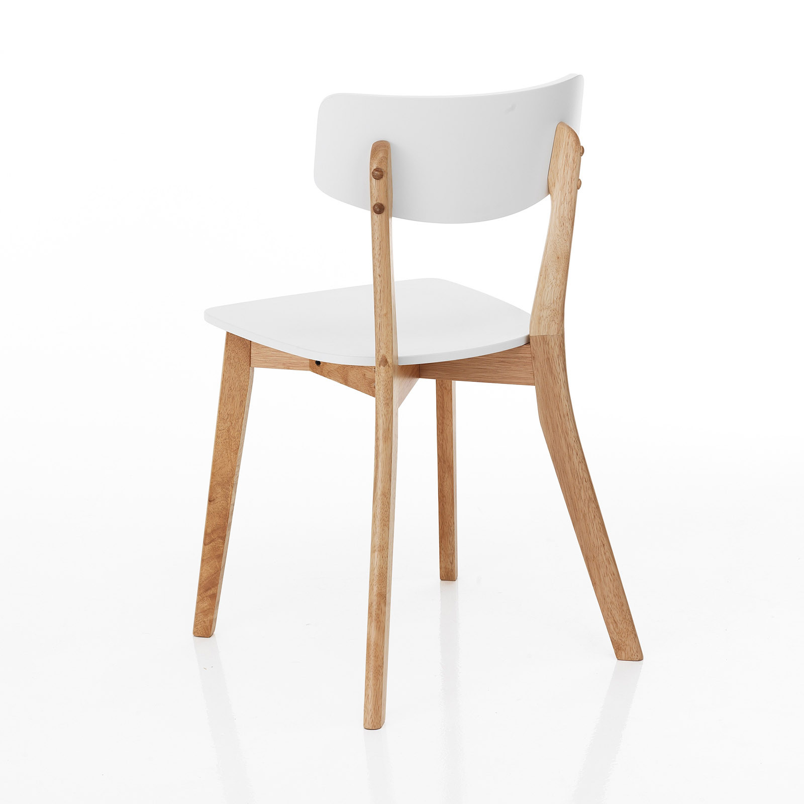 Set 2 sedie Margaret White / Wood Bianca e finitura Rovere struttura in legno massello 40x43xh79 cm