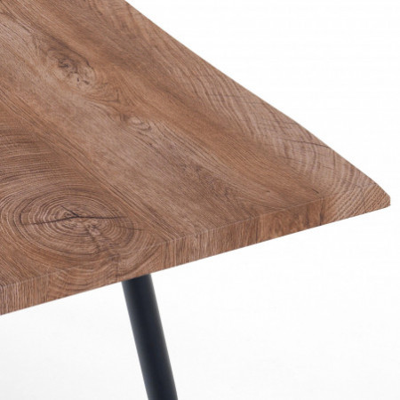 Tavolo / Scrivania in legno finitura Quercia Briac con Gambe in acciaio Nero opaco, 120x80 cm