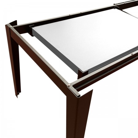 Tavolo allungabile JOEL MARMO BIANCO acciaio Grigio opaco piano ceramica Marmo Bianco opaco H76 P90 L160/220/280/340/400