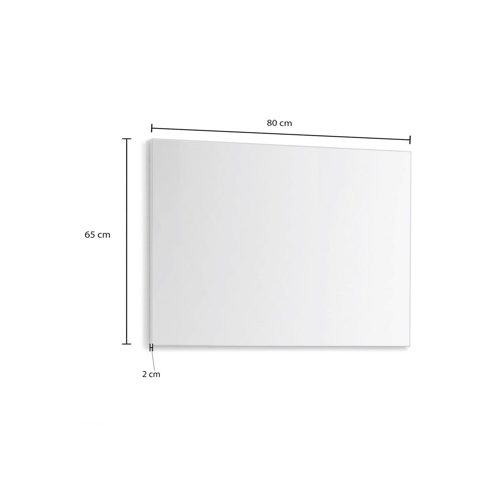 Specchio da parete TORONTO WHITE 80 montaggio orizzontale H65 L80 P2