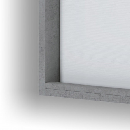 Scrivania A Scomparsa Slate Grigia cemento e struttura finitura Larice Bianco, 80x19.6xh60 cm