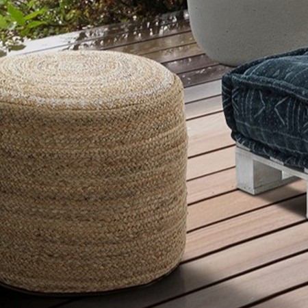 Pouf Juta Andrea in juta intrecciata colore naturale, d45xh40 cm