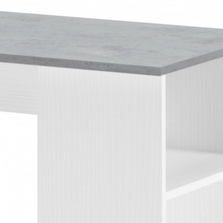 Tavolo Alto / Mobile Bar Jenny Grigio cemento e finitura Larice Bianco, 112x49.5xh106 cm