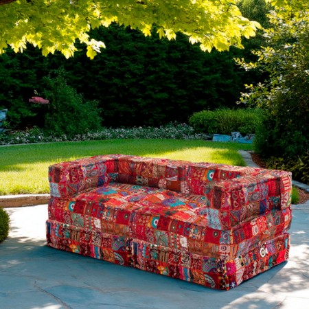 Divano 2 Posti Kamar High Composizione 26 rivestimento Cotone 100% patchwork Multicolore, 160x80xh60 cm