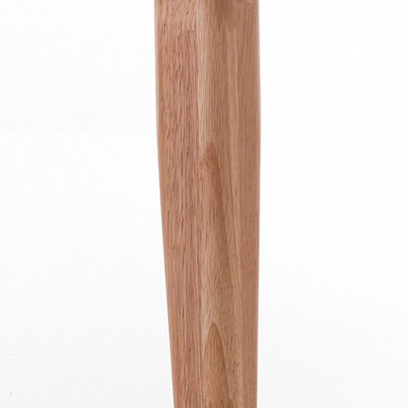 Tavolo / Scrivania Yves top con vano verniciato Bianco semilucido e Gambe in legno massello finitura Rovere, 130x70 cm