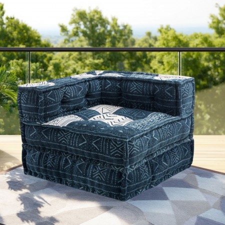Poltrona / Chaise Longue Kamar High Composizione 33 rivestimento Cotone 100% patchwork Blu, 80x80xh60 cm