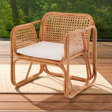 Poltroncina con Braccioli da Interno/Esterno Ponza in Rattan, 65x68xh76 cm