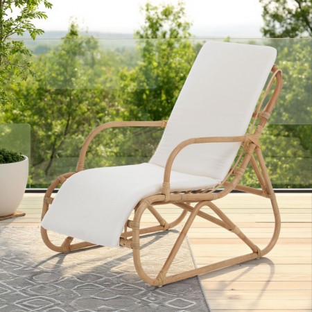 Poltroncina KHEO in rattan e cotone cm L.98 x P.82 x H.80