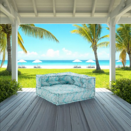 Elemento angolare OUTDOOR IKAT MINT tessuto waterproof cm. L.75 x P.75 x H.40