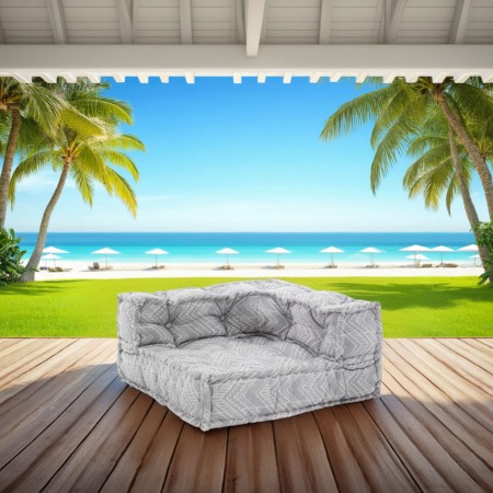 Elemento angolare OUTDOOR IKAT GREY tessuto waterproof cm. L.75 P.75 H.40 colore girgio