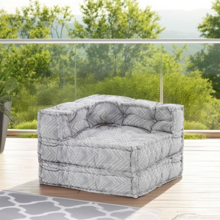Poltrona/Chaise Longue OUTDOOR IKAT GREY tessuto waterproof cm. L.75 P.75 H.60 colore grigio
