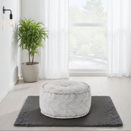 Pouf OUTDOOR YANTRA IKAT GREY tessuto waterproof cm. 60 x 60 H.30