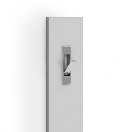 Appendiabiti da parete TORONTO WHITE laccato di colore Bianco lucido 3 ganci estraibili cm H170 L15 P1,6