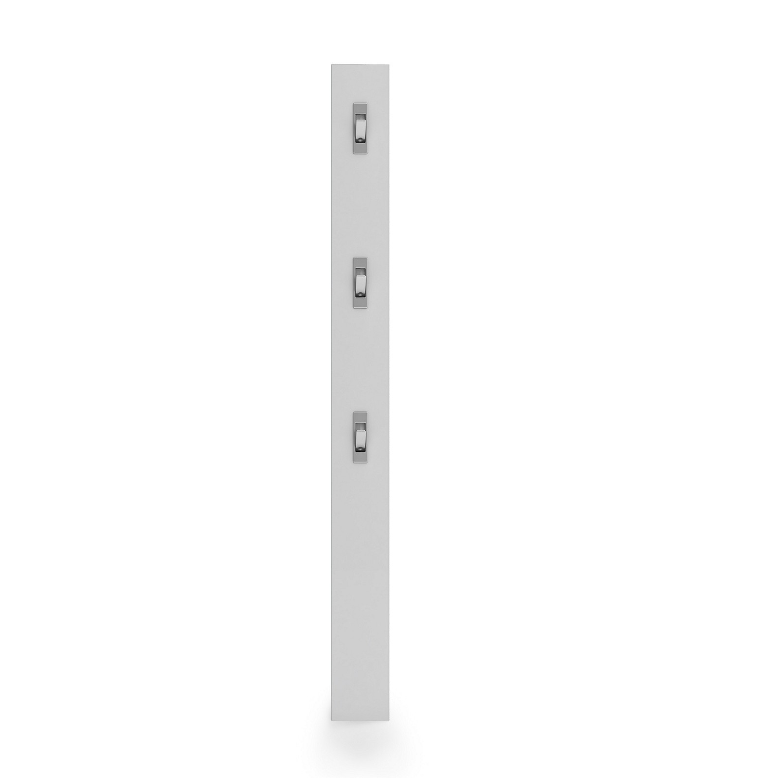 Appendiabiti da parete TORONTO WHITE laccato di colore Bianco lucido 3 ganci estraibili cm H170 L15 P1,6