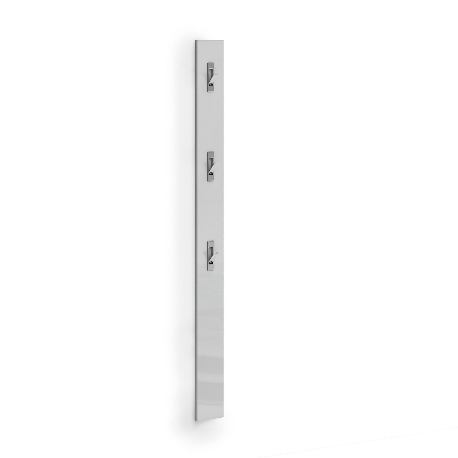 Appendiabiti da parete TORONTO WHITE laccato di colore Bianco lucido 3 ganci estraibili cm H170 L15 P1,6
