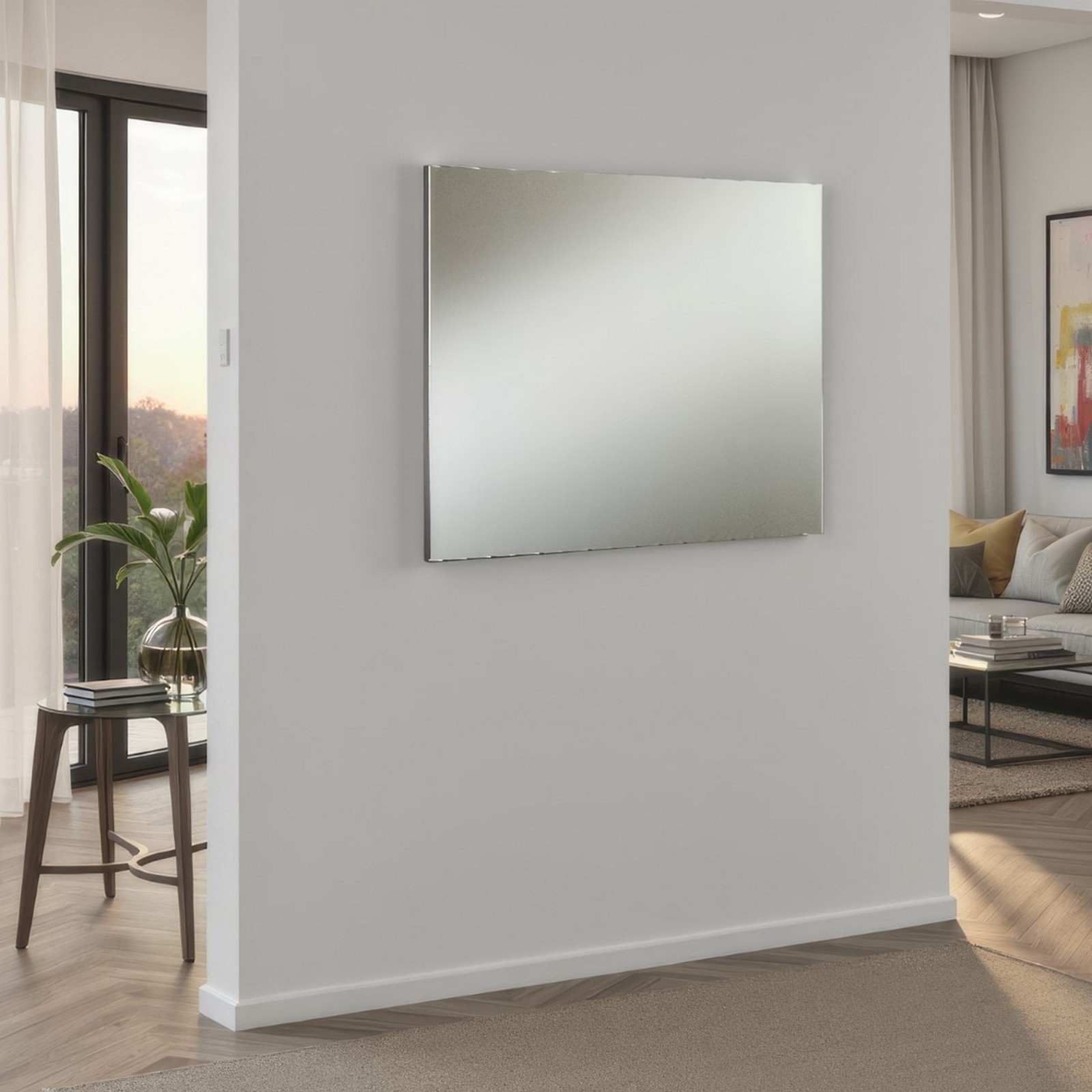 Specchio da parete TORONTO WHITE 80 montaggio orizzontale H65 L80 P2