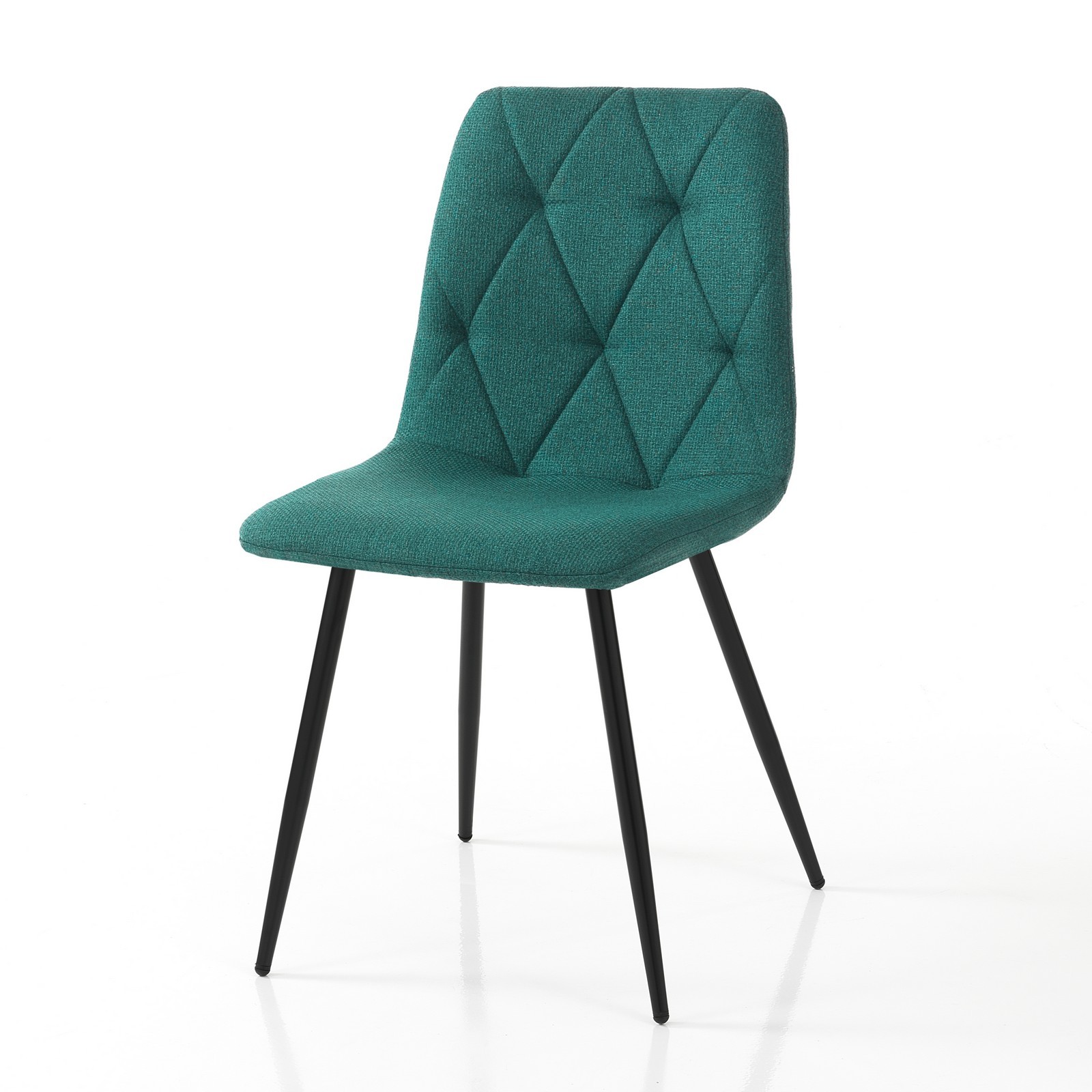 Set 4 Sedie HARA VERDE tessuto Verde tessuto EASY CLEAN di facile pulizia cm H84 L44 P54