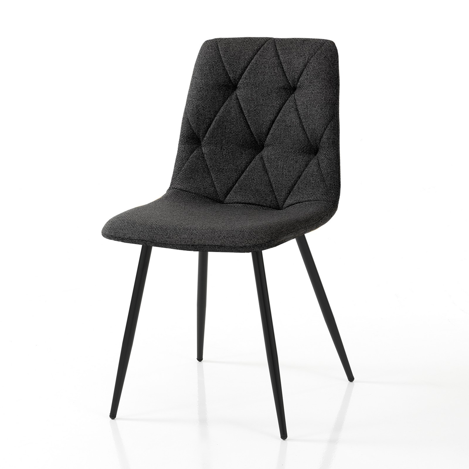 Set 4 Sedie HARA NERA tessuto di colore Nero  tessuto EASY CLEAN di facile pulizia cm H84 L44 P54