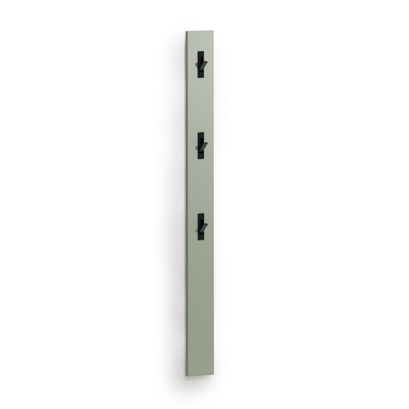 Appendiabiti da parete TORONTO GREEN laccato di colore Bianco lucido 3 ganci estraibili cm H170 L15 P1,6