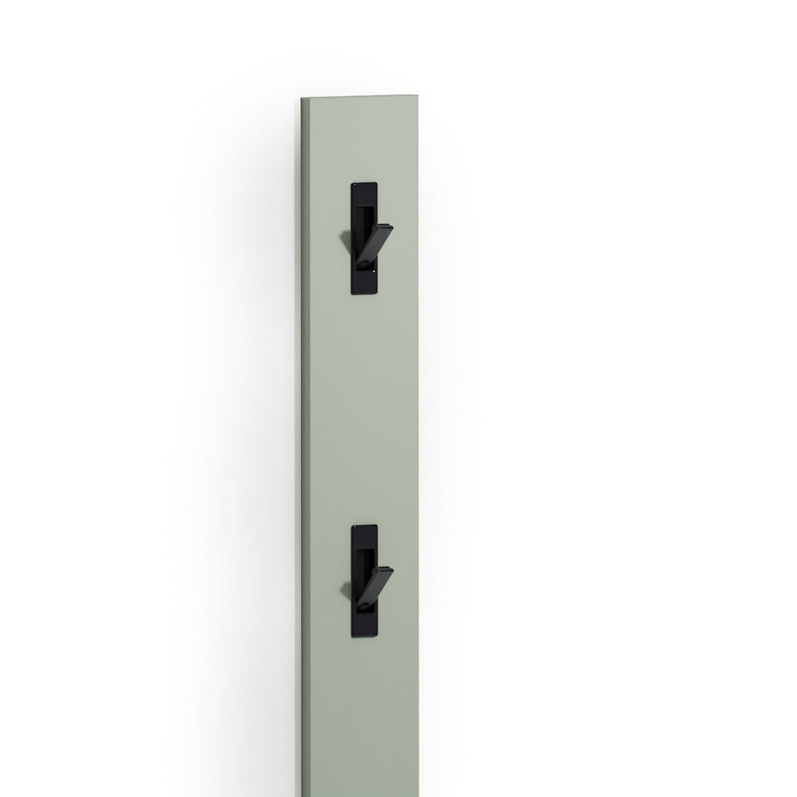 Appendiabiti da parete TORONTO GREEN laccato di colore Bianco lucido 3 ganci estraibili cm H170 L15 P1,6