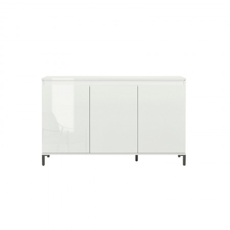 MIAMI Madia 3 ante laccata colore Bianco lucido cm H84,3 L138 P40