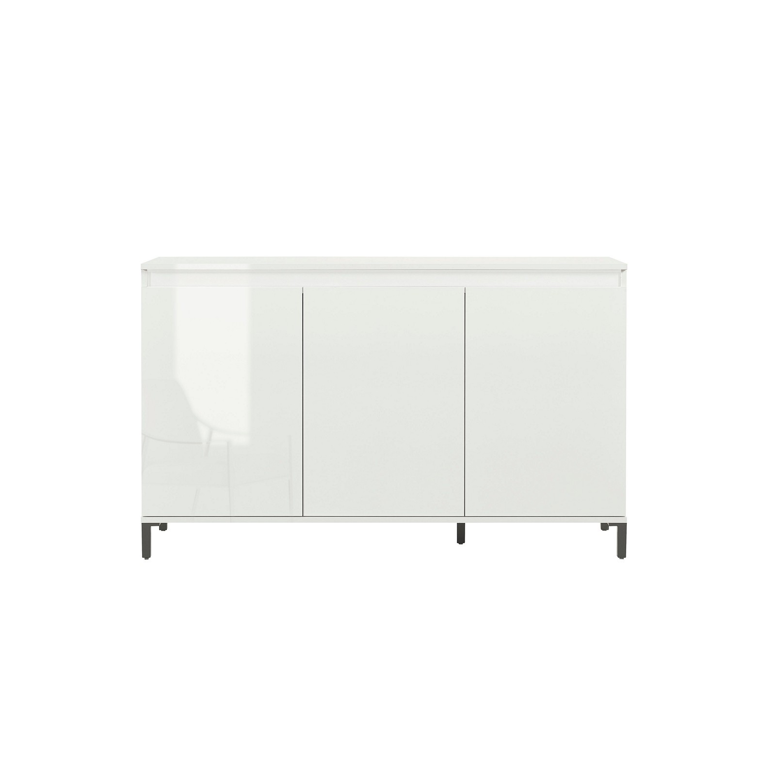 MIAMI Madia 3 ante laccata colore Bianco lucido cm H84,3 L138 P40