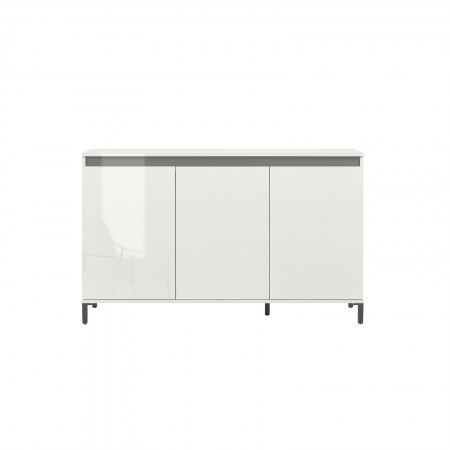 MIAMI Madia 3 ante laccata colore Bianco lucido cm H84,3 L138 P40