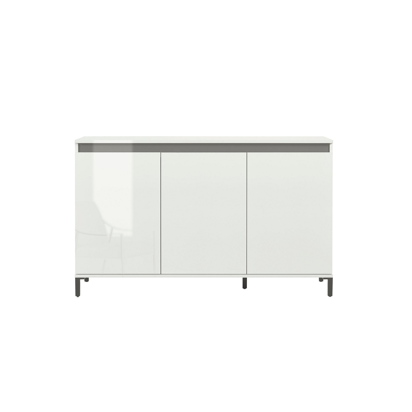 MIAMI Madia 3 ante laccata colore Bianco lucido cm H84,3 L138 P40