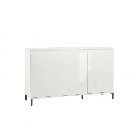 MIAMI Madia 3 ante laccata colore Bianco lucido cm H84,3 L138 P40