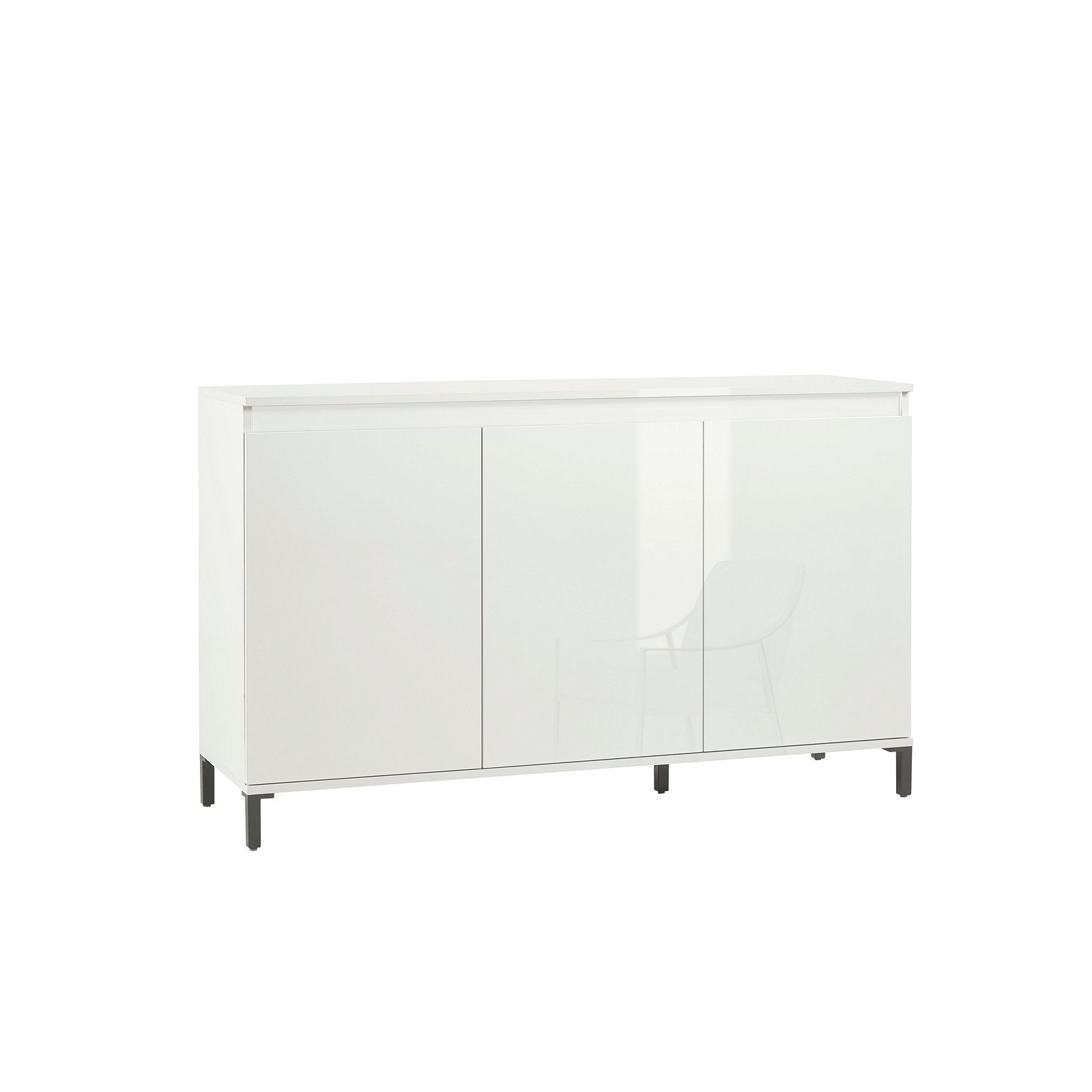 MIAMI Madia 3 ante laccata colore Bianco lucido cm H84,3 L138 P40