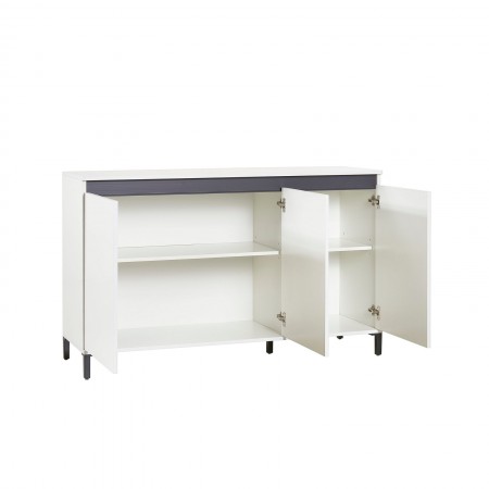 MIAMI Madia 3 ante laccata colore Bianco lucido cm H84,3 L138 P40