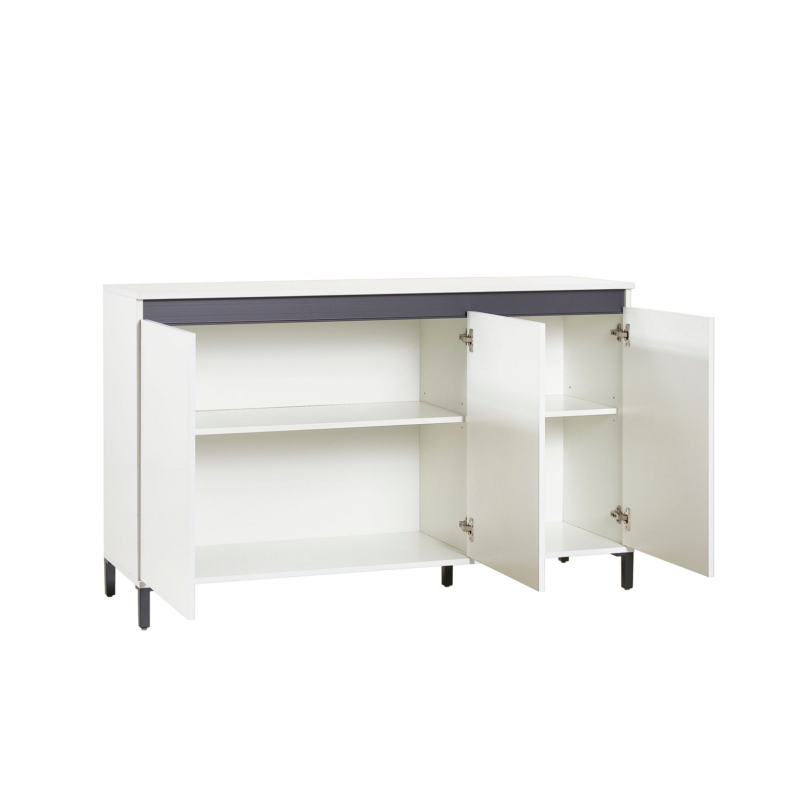 MIAMI Madia 3 ante laccata colore Bianco lucido cm H84,3 L138 P40