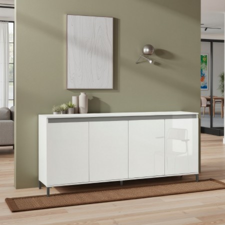 MIAMI Madia 4 ante laccata colore Bianco lucido cm H84,3 L184 P40