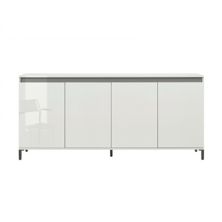 MIAMI Madia 4 ante laccata colore Bianco lucido cm H84,3 L184 P40