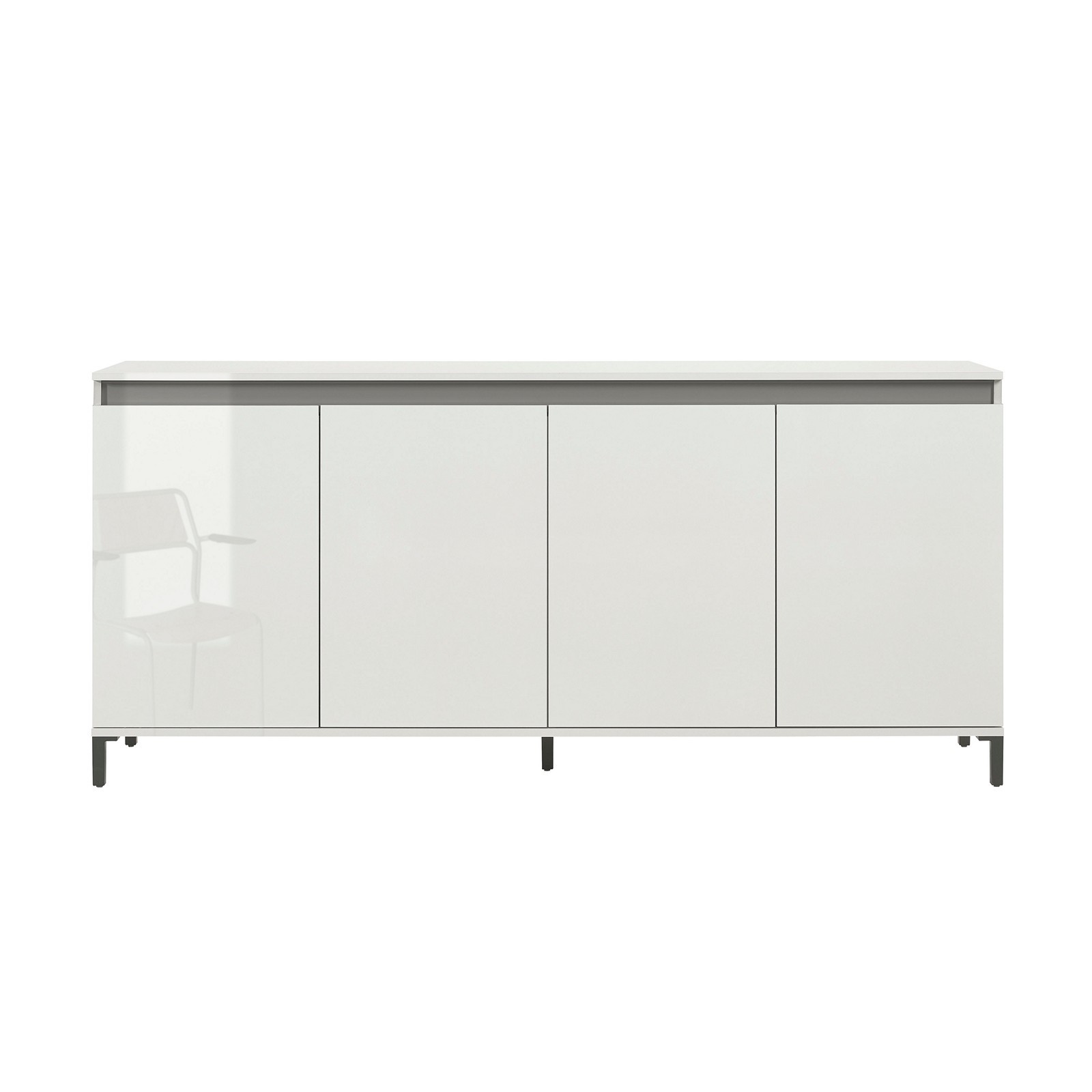 MIAMI Madia 4 ante laccata colore Bianco lucido cm H84,3 L184 P40