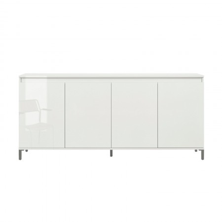 MIAMI Madia 4 ante laccata colore Bianco lucido cm H84,3 L184 P40