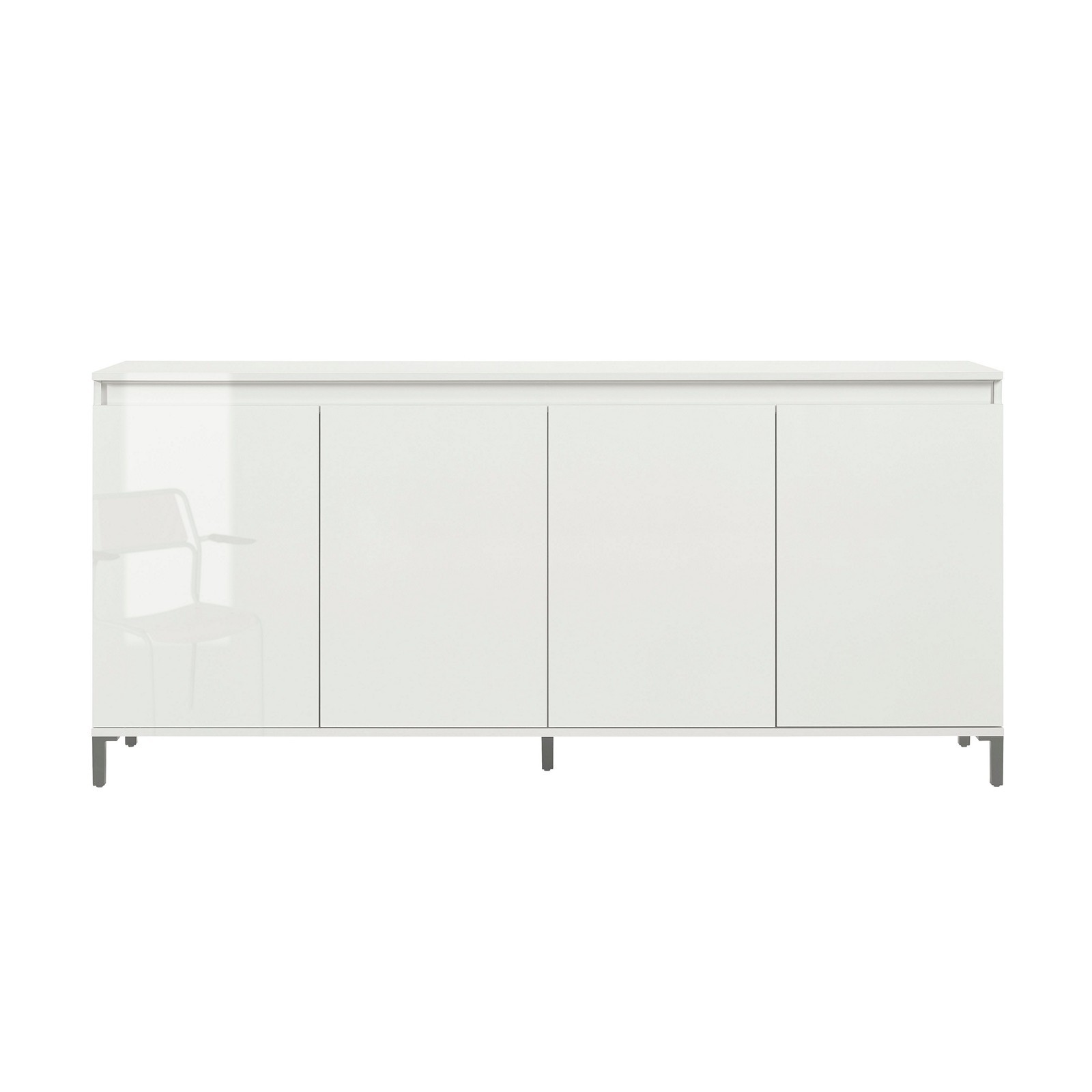 MIAMI Madia 4 ante laccata colore Bianco lucido cm H84,3 L184 P40