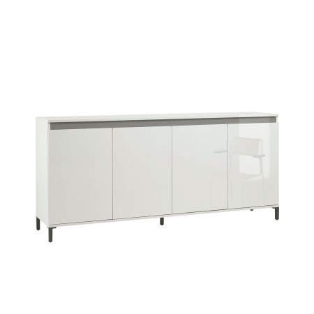 MIAMI Madia 4 ante laccata colore Bianco lucido cm H84,3 L184 P40