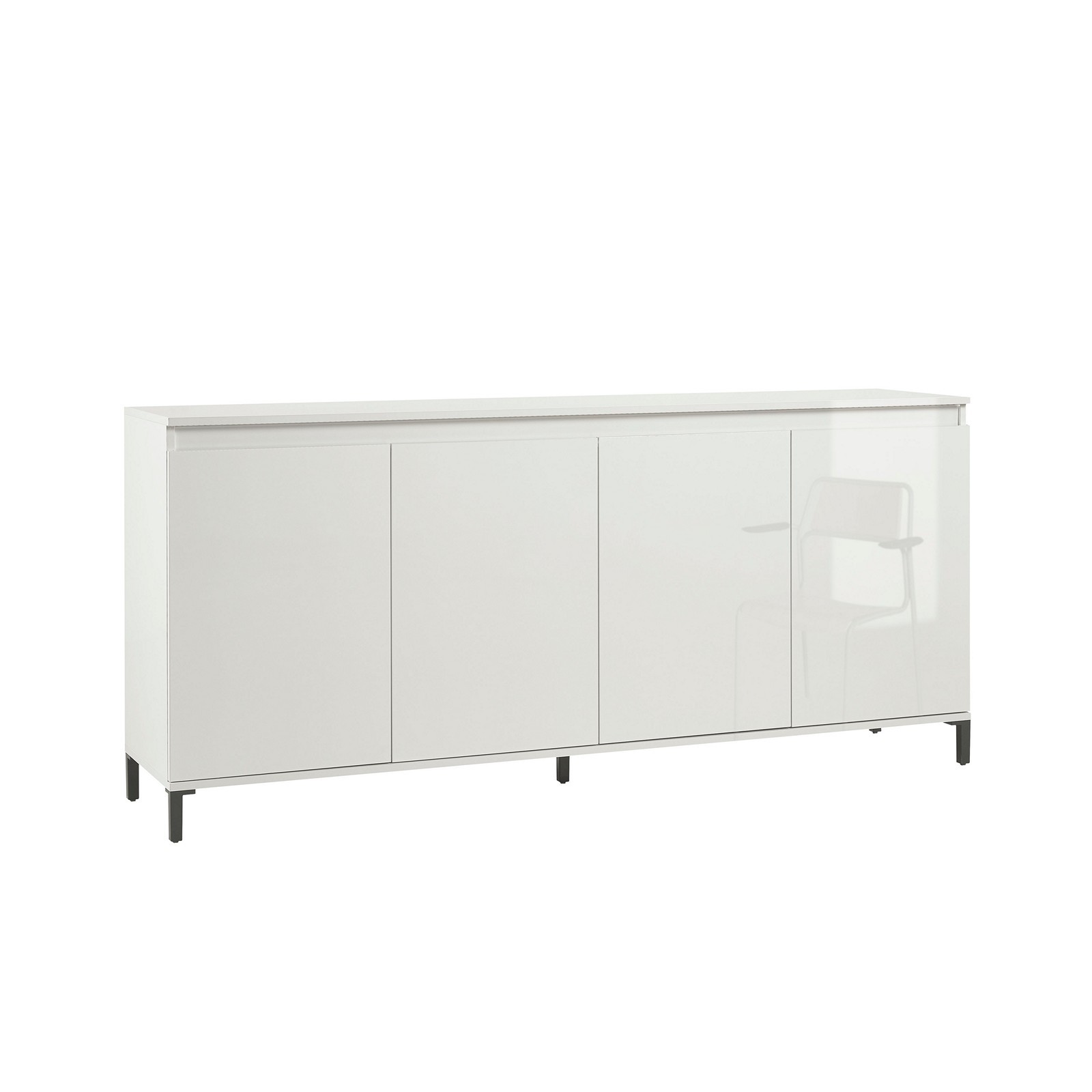MIAMI Madia 4 ante laccata colore Bianco lucido cm H84,3 L184 P40