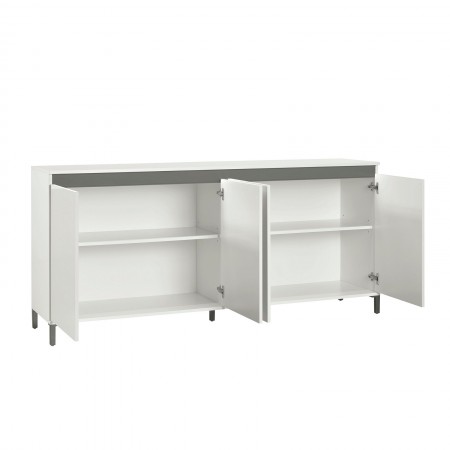 MIAMI Madia 4 ante laccata colore Bianco lucido cm H84,3 L184 P40
