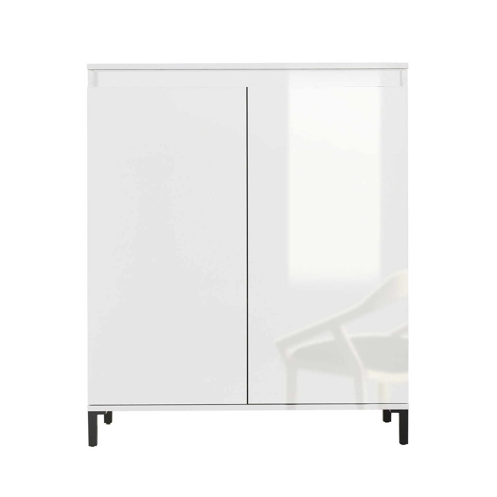 MIAMI Mobile alto 2 ante laccata colore Bianco lucido cm H110,3 L100,2 P40