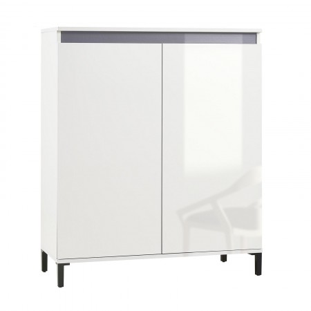 MIAMI Mobile alto 2 ante laccata colore Bianco lucido cm H110,3 L100,2 P40
