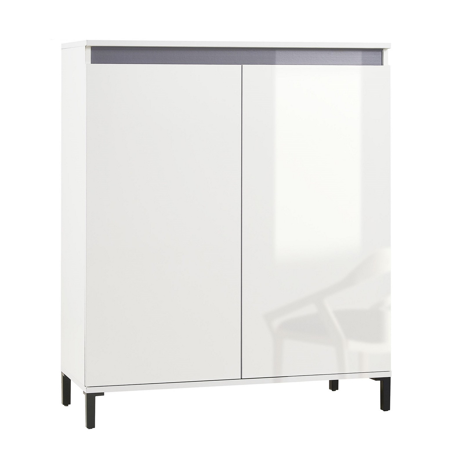 MIAMI Mobile alto 2 ante laccata colore Bianco lucido cm H110,3 L100,2 P40