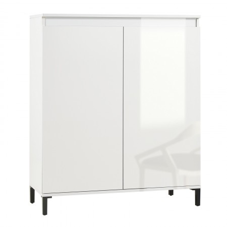 MIAMI Mobile alto 2 ante laccata colore Bianco lucido cm H110,3 L100,2 P40