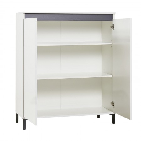 MIAMI Mobile alto 2 ante laccata colore Bianco lucido cm H110,3 L100,2 P40